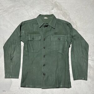 Vintage 1960s US Army Shirt OG-107 Type 1 DSA-1-610-C-62 Uniform Vietnam SZ SM